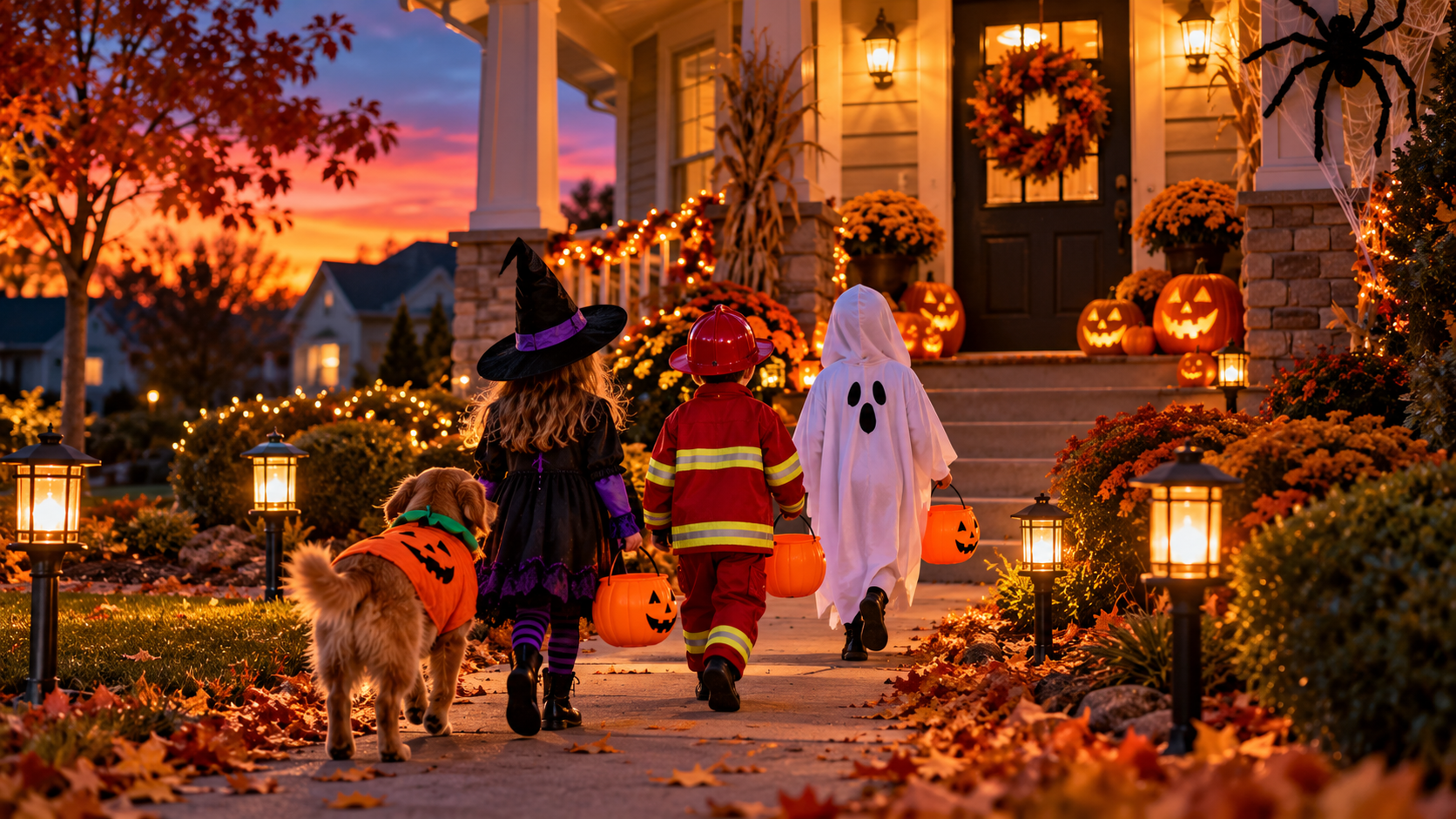 Trick or Treater - porch, fall